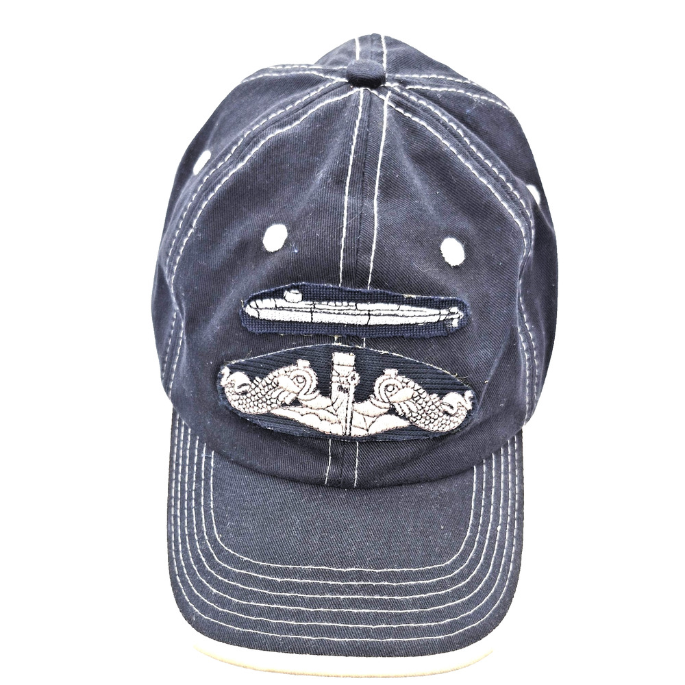 US Navy Submarine Dolphins Hat Ball Cap Strapback Vintage Military Black